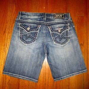 MISS ME Flap Pkt Boyfriend Shorts Sz 26 bermuda style